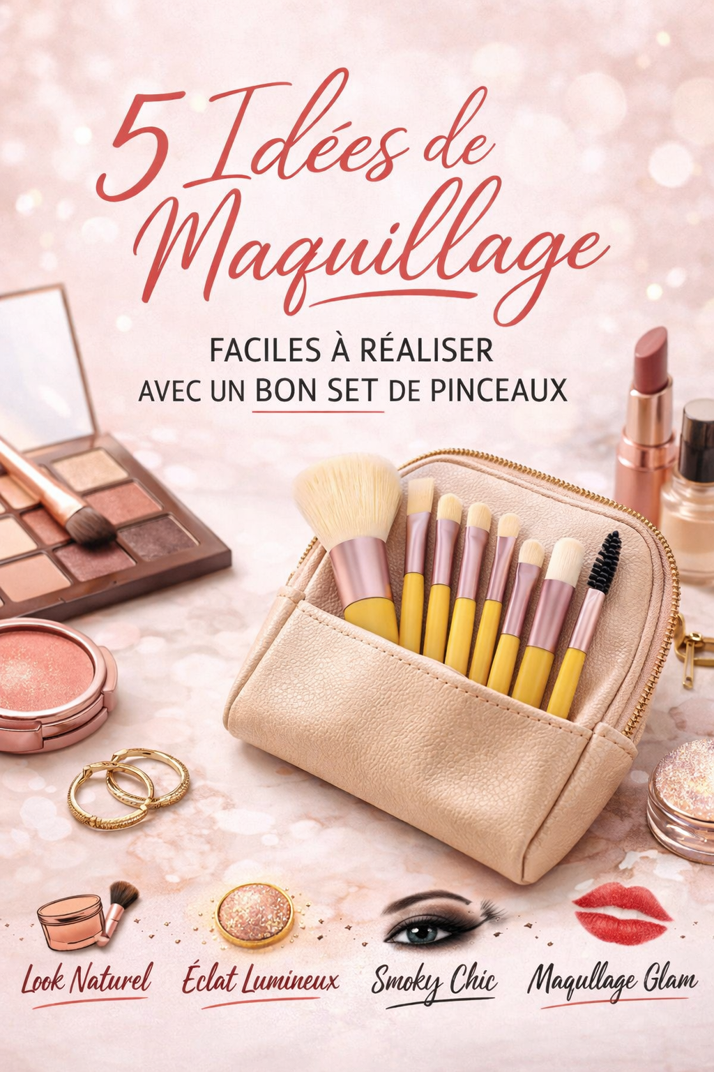 5 idées de maquillage faciles à réaliser avec un bon set de pinceaux 🖌️