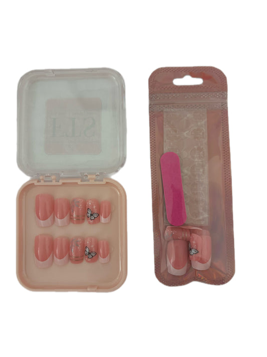 Faux ongles long - FRENCH PAPILLON