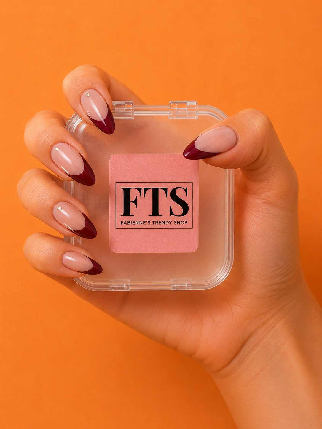 Faux ongles amande réutilisable - FRENCH ROUGE