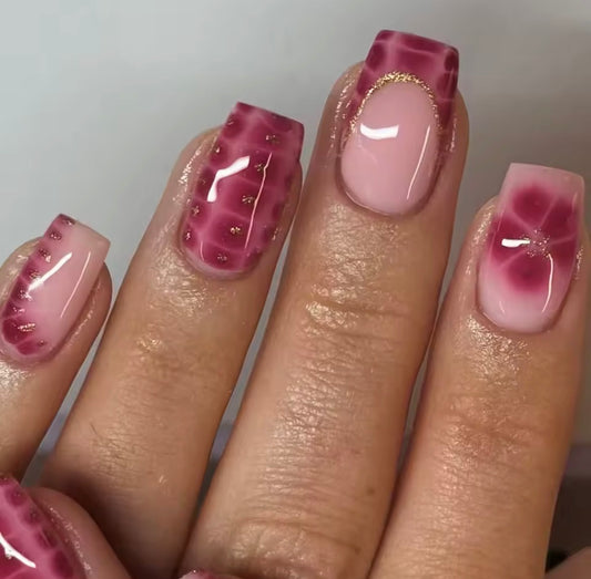 Faux ongles long réutilisable - PINK SUMMER