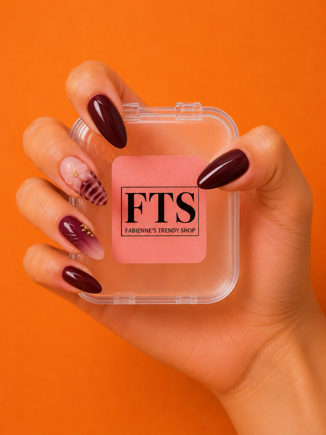 Faux ongles amande réutilisable - WINE MOOD