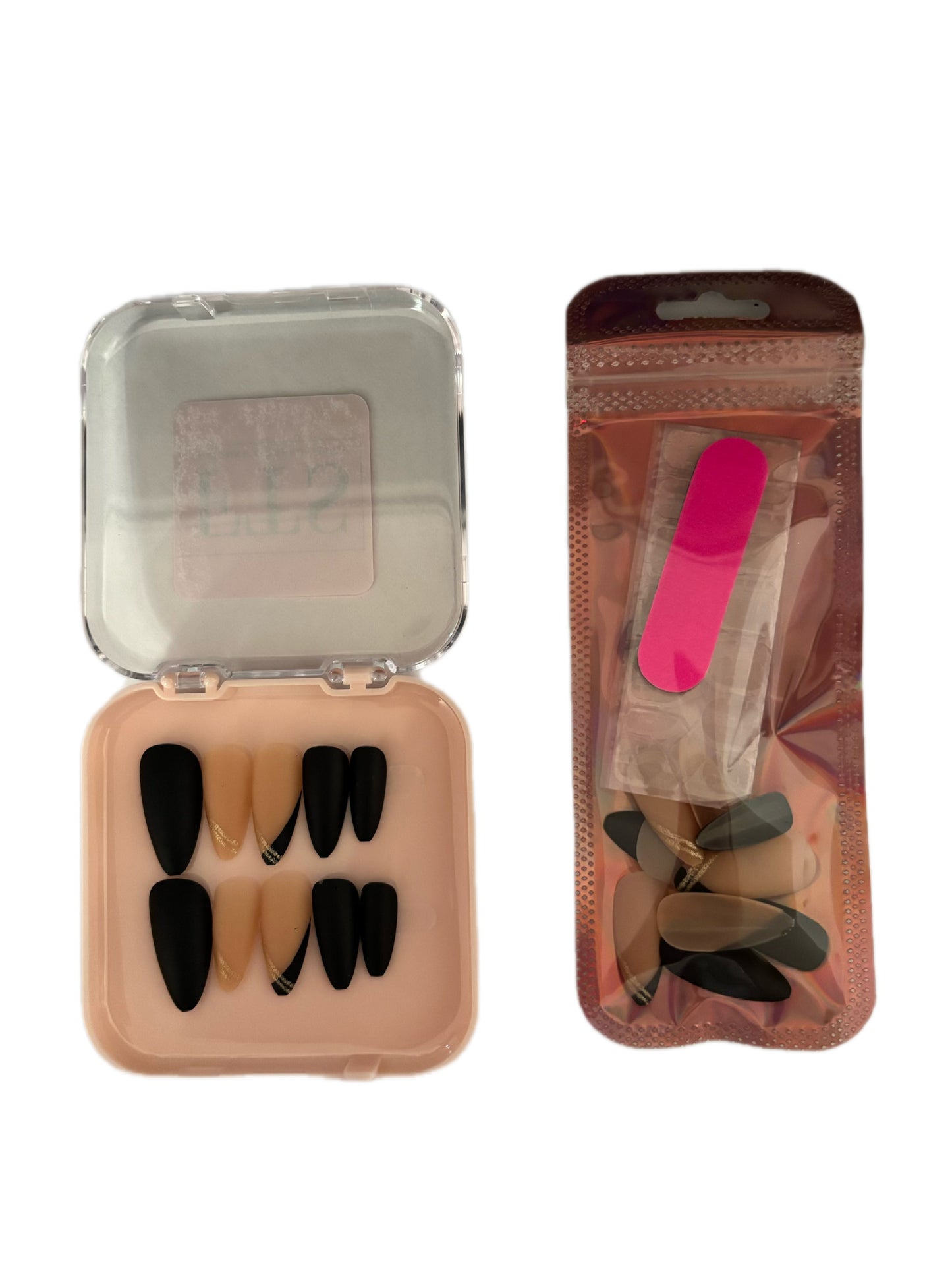 Faux ongles amande - NOIR