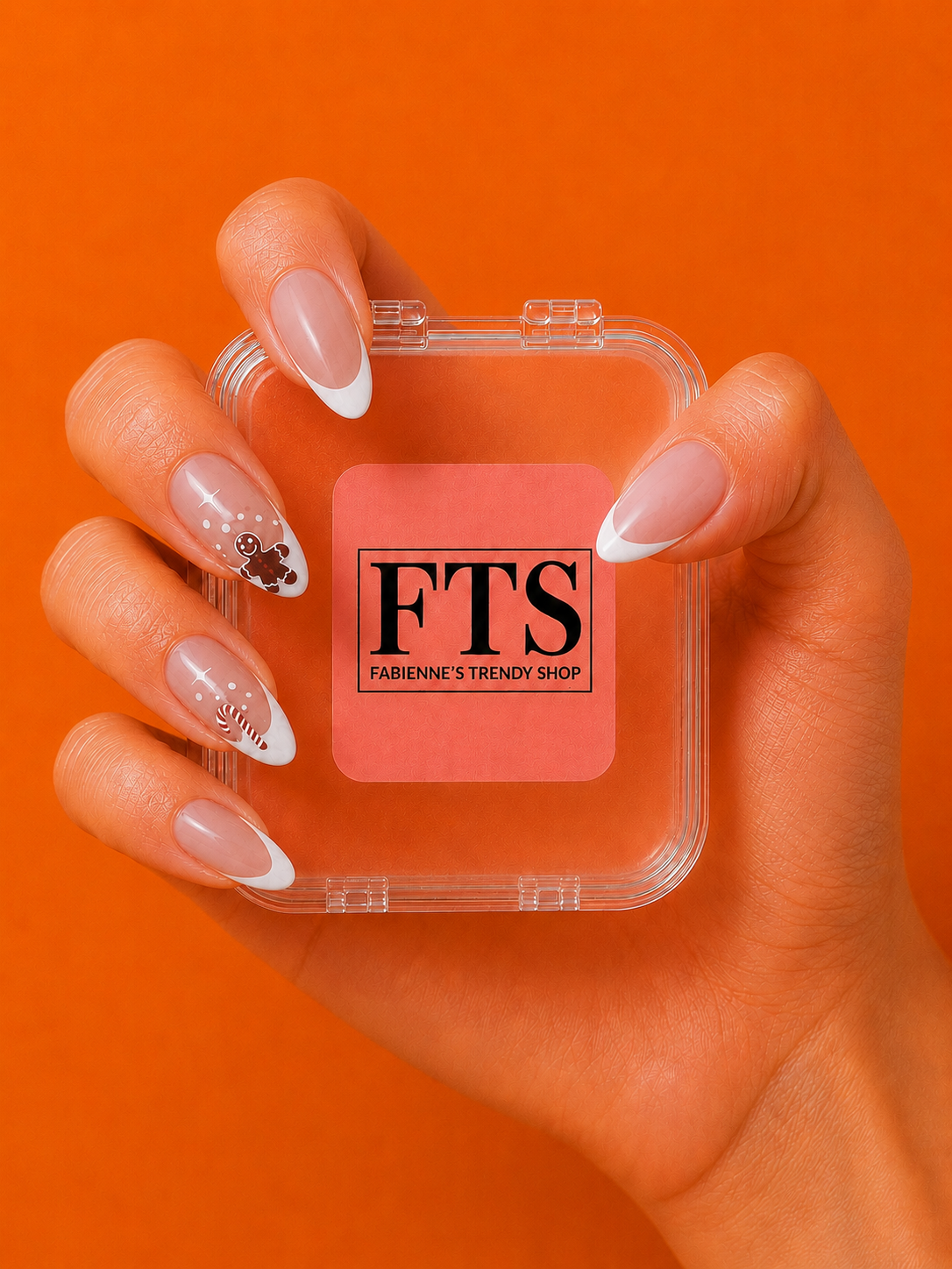 Faux ongles amande réutilisables - FRENCH NOËL