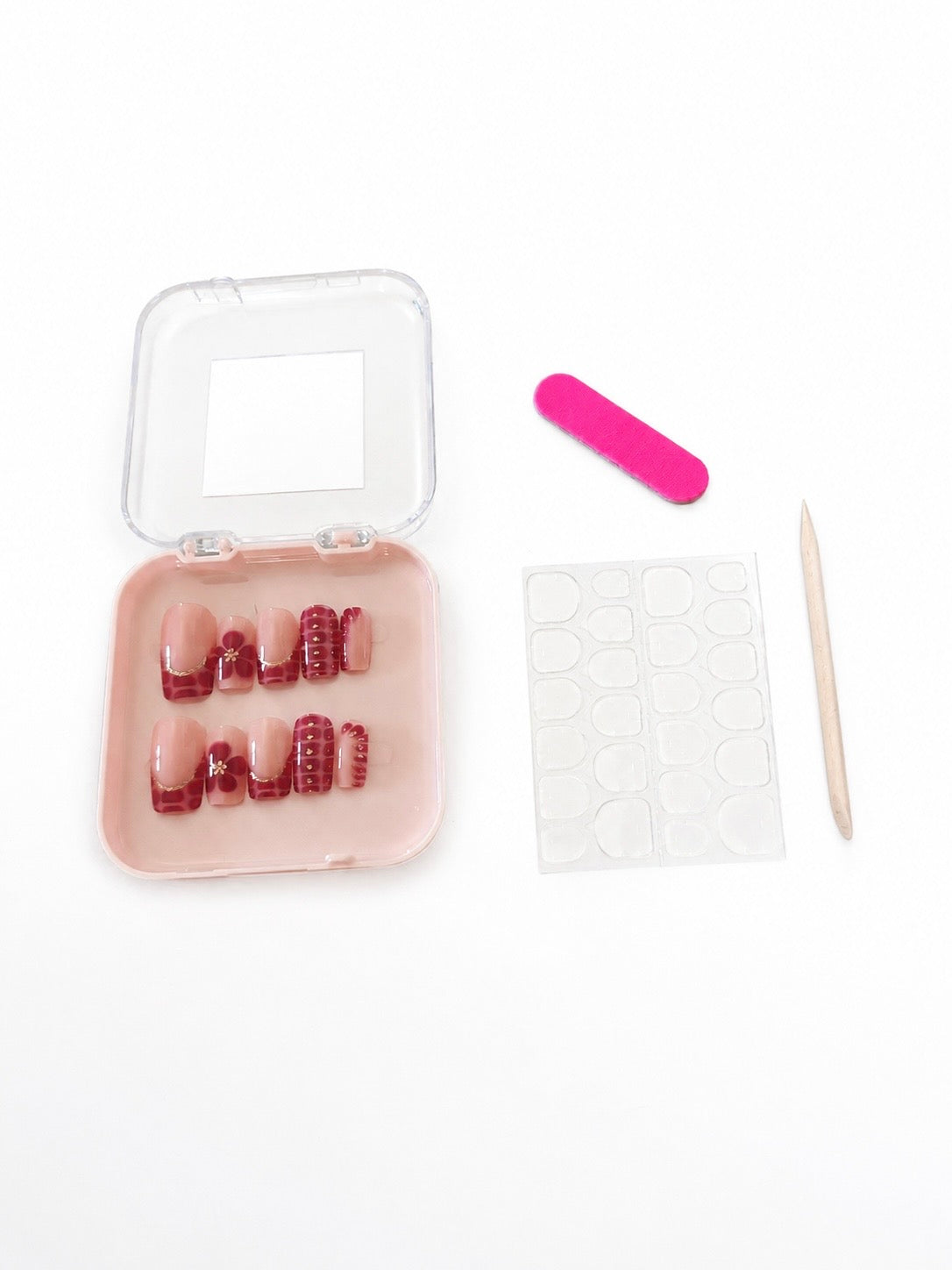 Faux ongles long réutilisable - PINK SUMMER