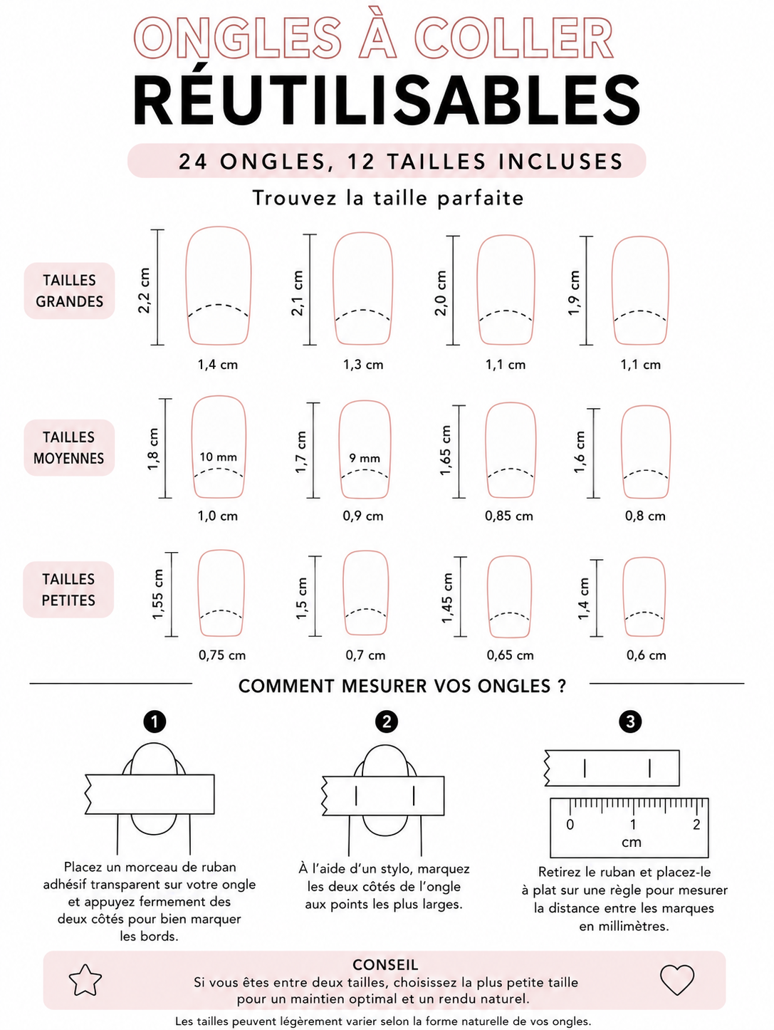 Faux ongles long réutilisables - FRENCH PAPILLON