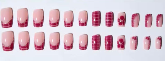 Faux ongles long réutilisable - PINK SUMMER